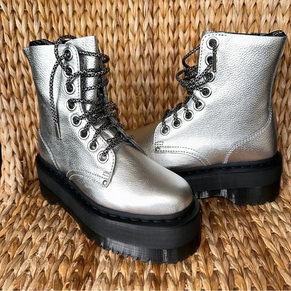 Dr. Martens | Shoes | New Drmartens Silver Metallic Jadon Max 